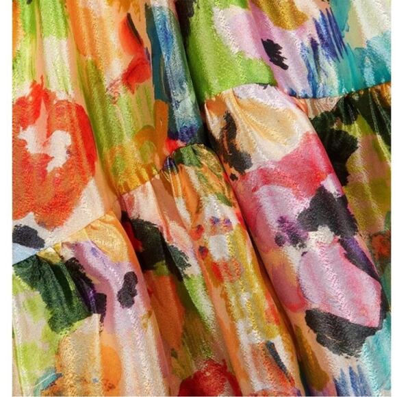 Stine Goya Jasmine Tiered Printed Lamé Mini Dress - Picture 4 of 11